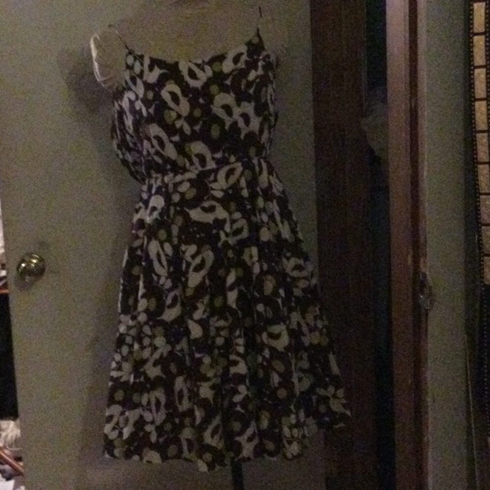 Milly Brown and Yellow Sundress Sleeveless Spaghetti Strap Mini